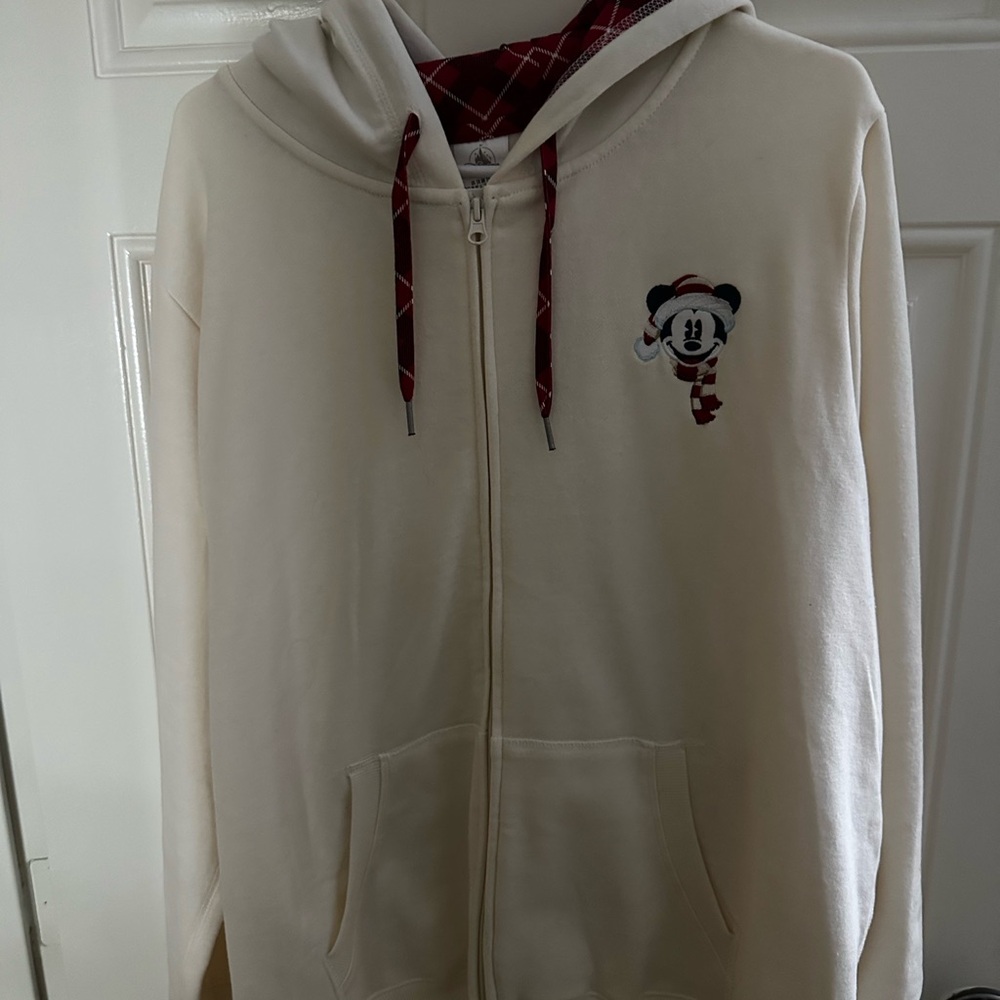 Disney Cream Hoodie with Mickey Mouse Design - New